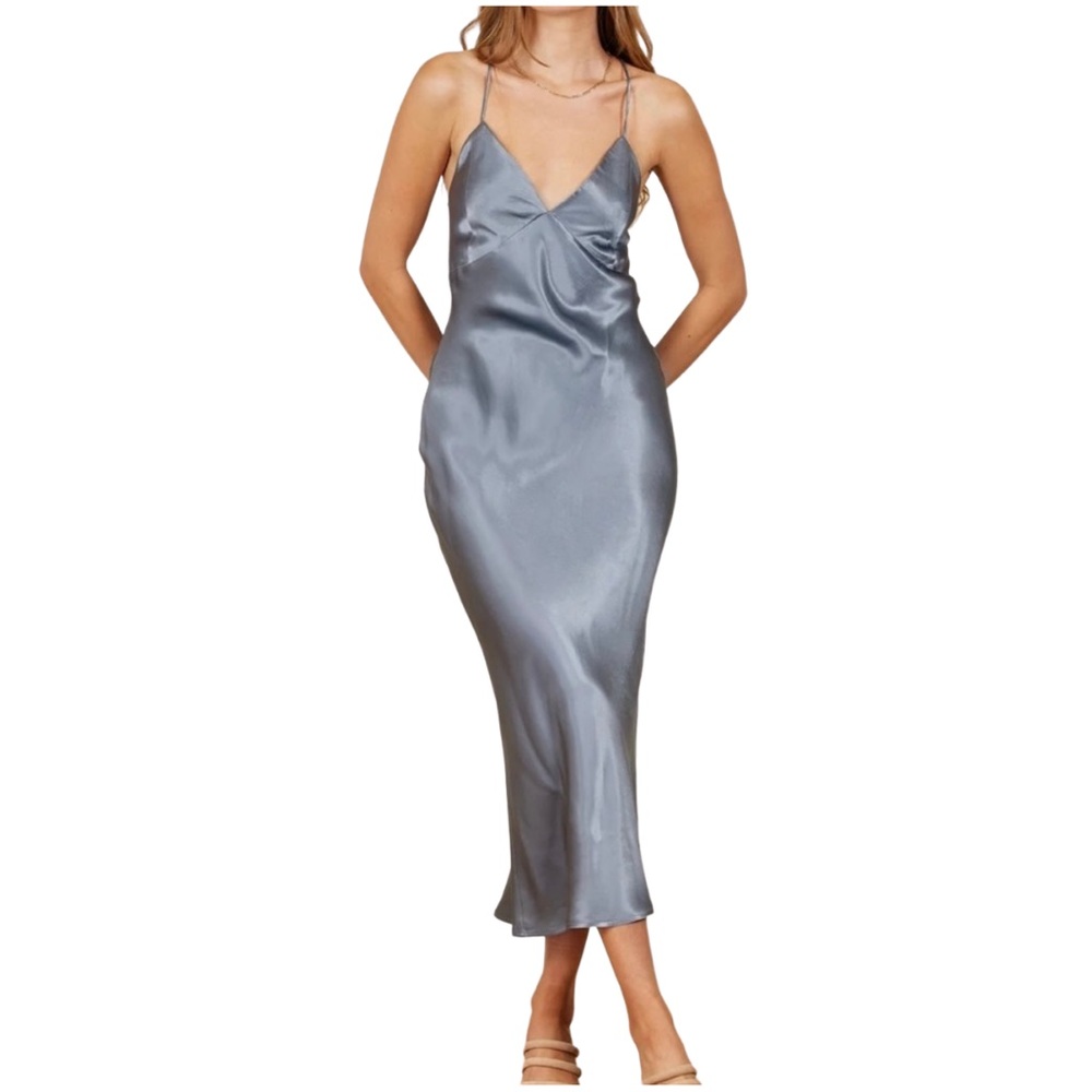 Park & Fifth Slate Satin Davenport Dress
